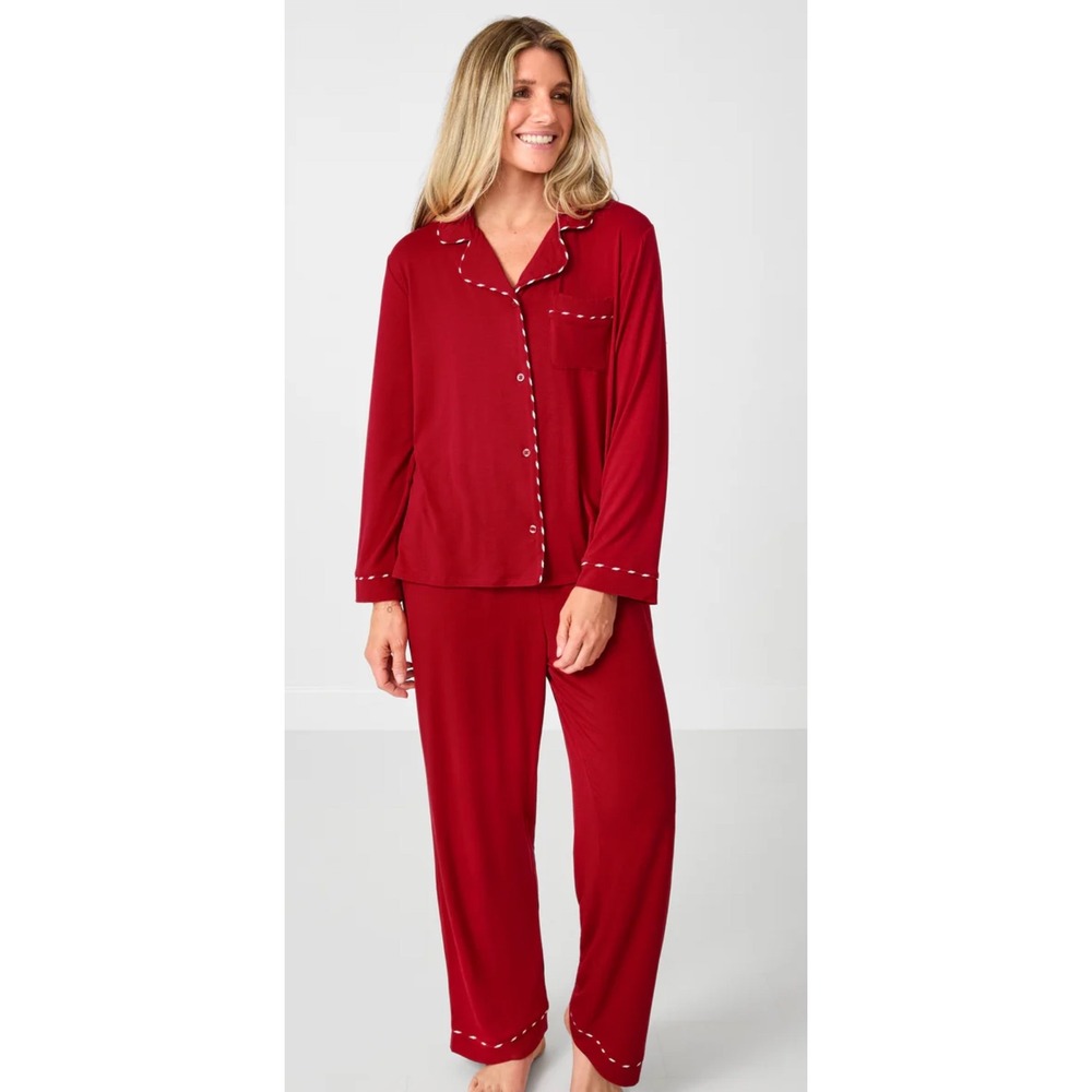 Little Sleepies Holiday Red Women's Long Sleeve Pajama Set‎ 3XL New With Tags